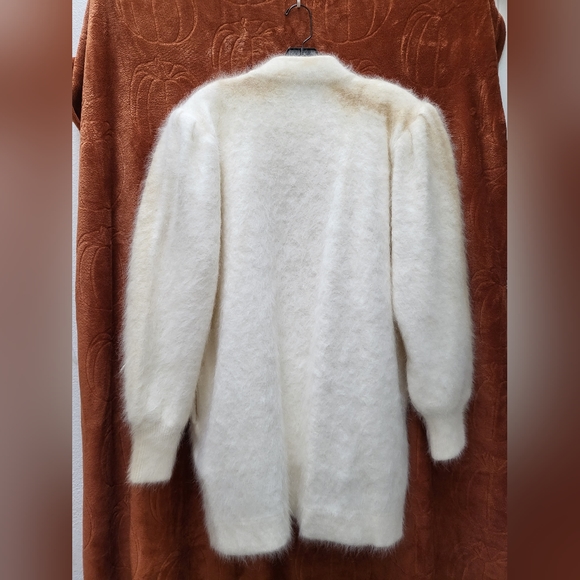 Women's Plus-sized Deep-Red Angora Sweater-Coat by Lee Sands main image 1